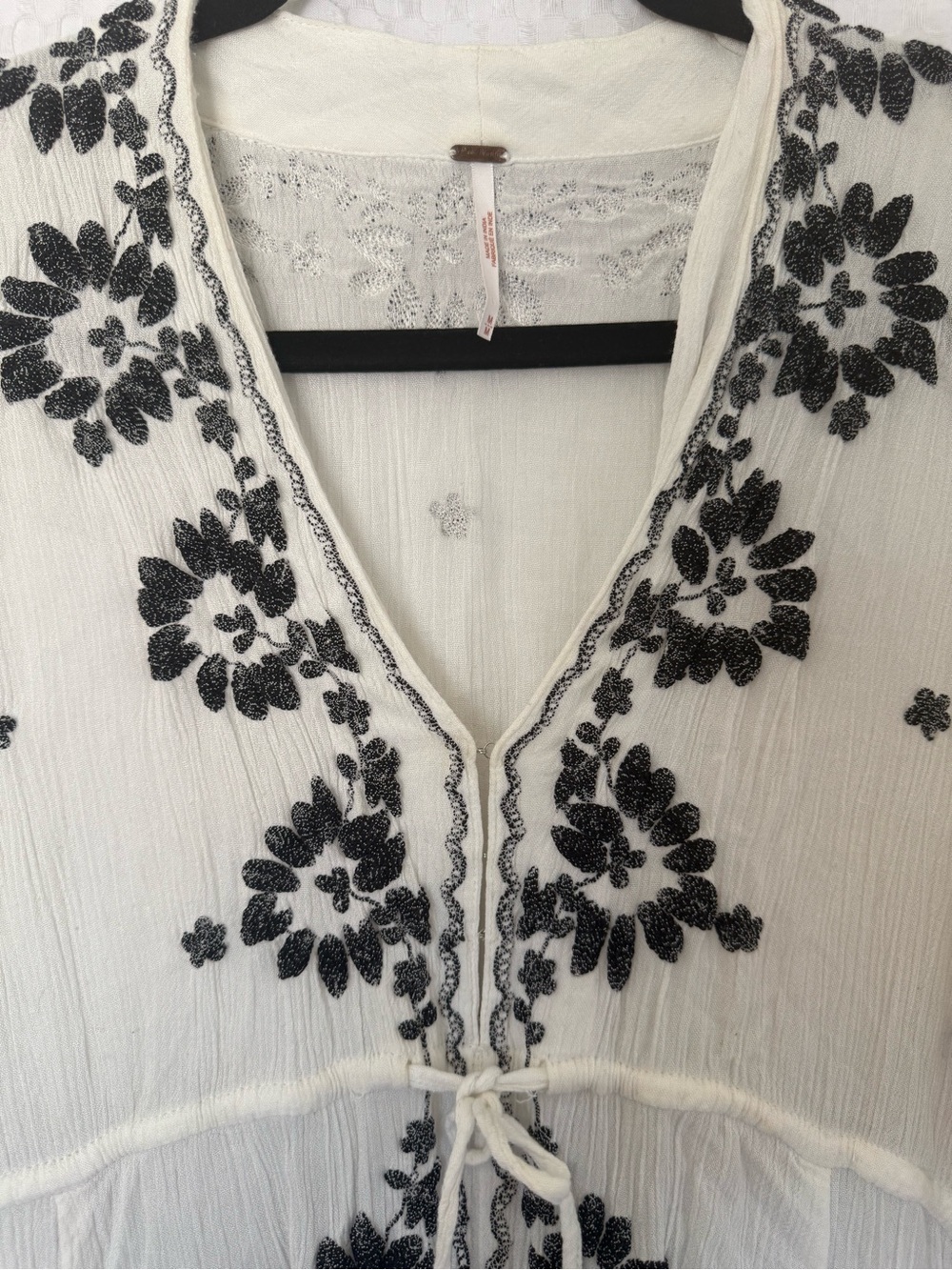 Free People Fable Midi Dress Embroidered Boho Ivory Medium - Picture 5 of 6
